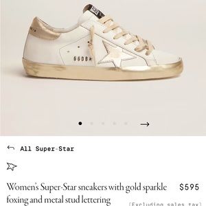 White and gold leather Golden Goose Super-Star, Size 7 (37 eu)